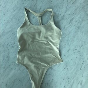 ALO Yoga Tan Racerback Thong bodysuit size small